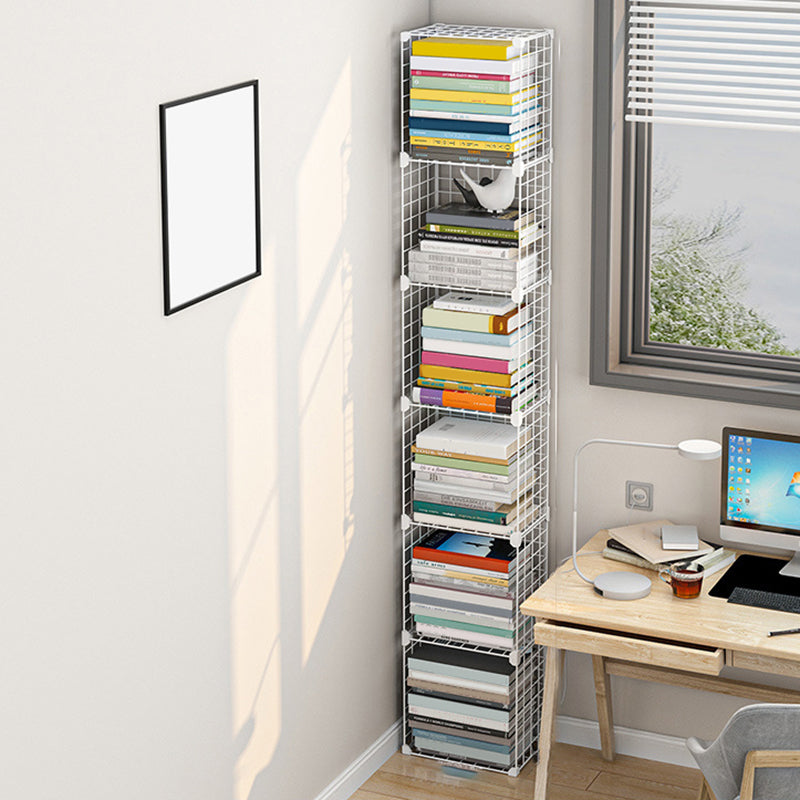 Contemporary Metal Bookcase Closed Back Bookshelf for Living Room