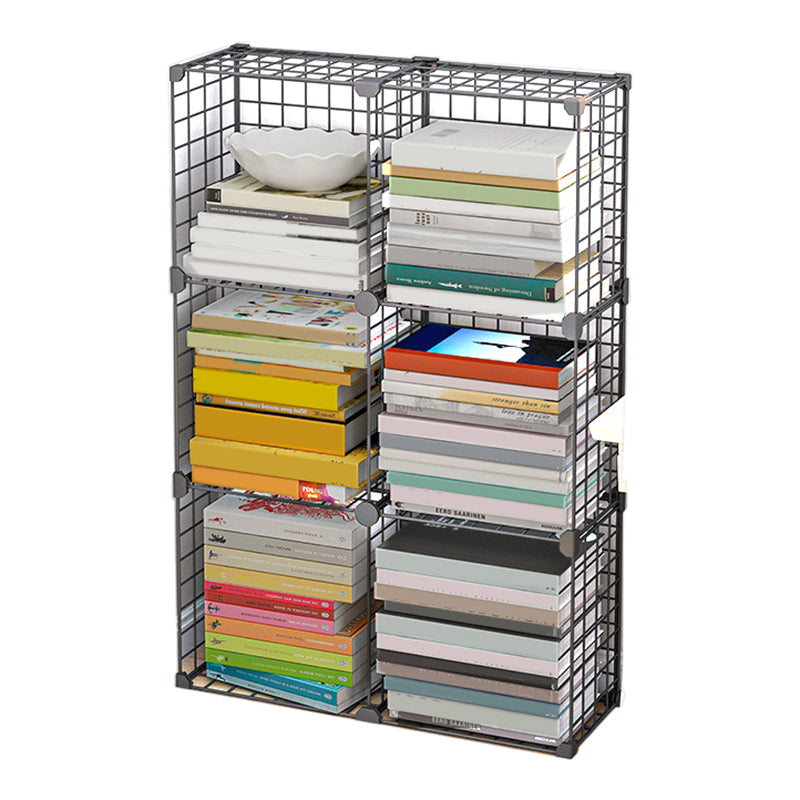 Contemporary Metal Bookcase Closed Back Bookshelf for Living Room