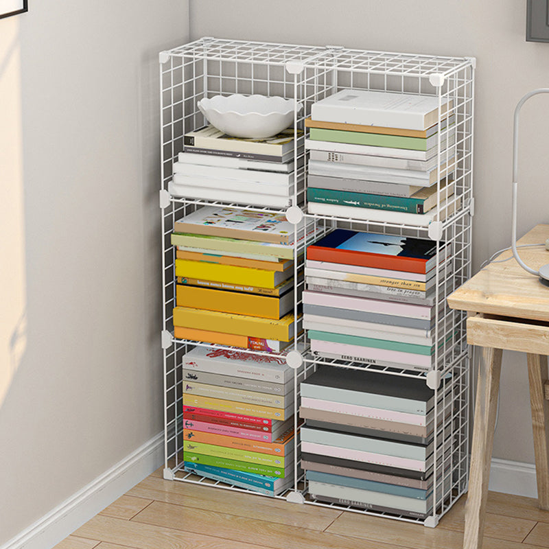 Contemporary Metal Bookcase Closed Back Bookshelf for Living Room