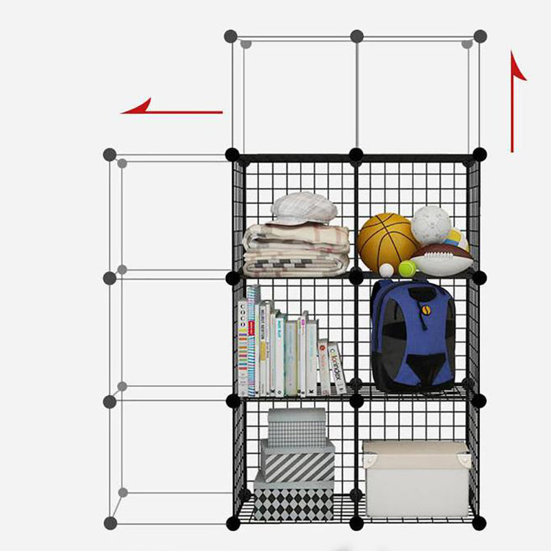 Contemporary Metal Bookcase Closed Back Bookshelf for Living Room