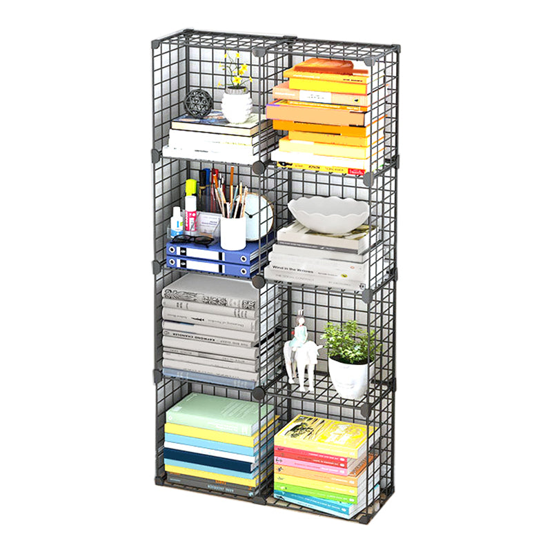 Contemporary Metal Bookcase Closed Back Bookshelf for Living Room