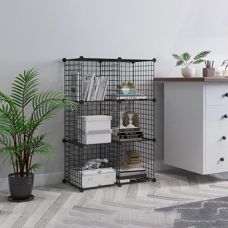 Contemporary Metal Bookcase Closed Back Bookshelf for Living Room