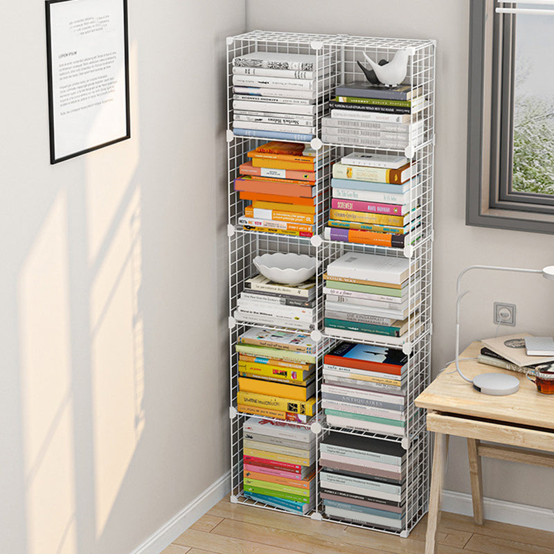 Contemporary Metal Bookcase Closed Back Bookshelf for Living Room