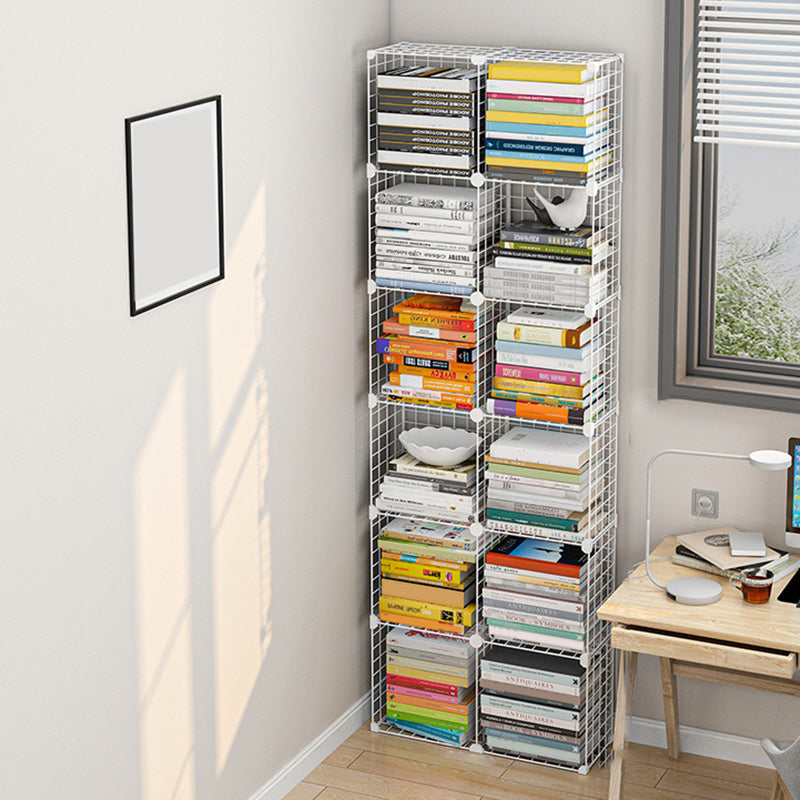 Contemporary Metal Bookcase Closed Back Bookshelf for Living Room