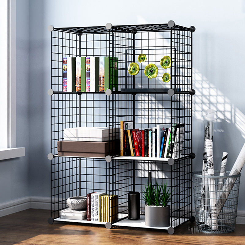 Contemporary Metal Bookcase Closed Back Bookshelf for Living Room