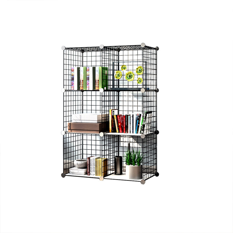 Contemporary Metal Bookcase Closed Back Bookshelf for Living Room