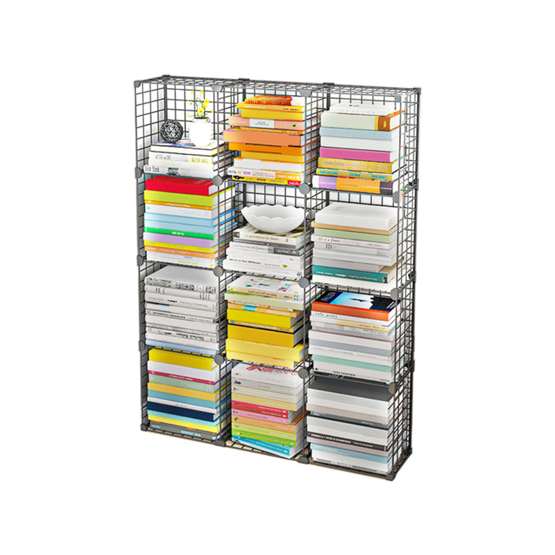 Contemporary Metal Bookcase Closed Back Bookshelf for Living Room