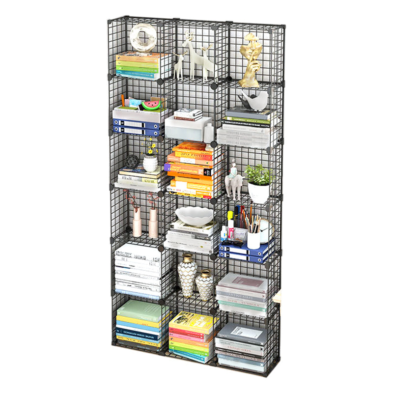 Contemporary Metal Bookcase Closed Back Bookshelf for Living Room