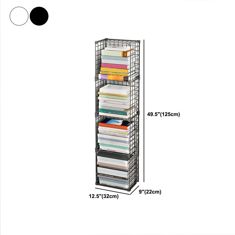Contemporary Metal Bookcase Closed Back Bookshelf for Living Room