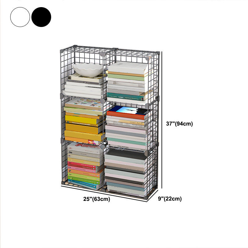 Contemporary Metal Bookcase Closed Back Bookshelf for Living Room