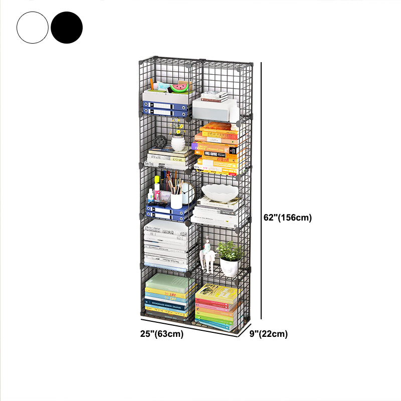 Contemporary Metal Bookcase Closed Back Bookshelf for Living Room
