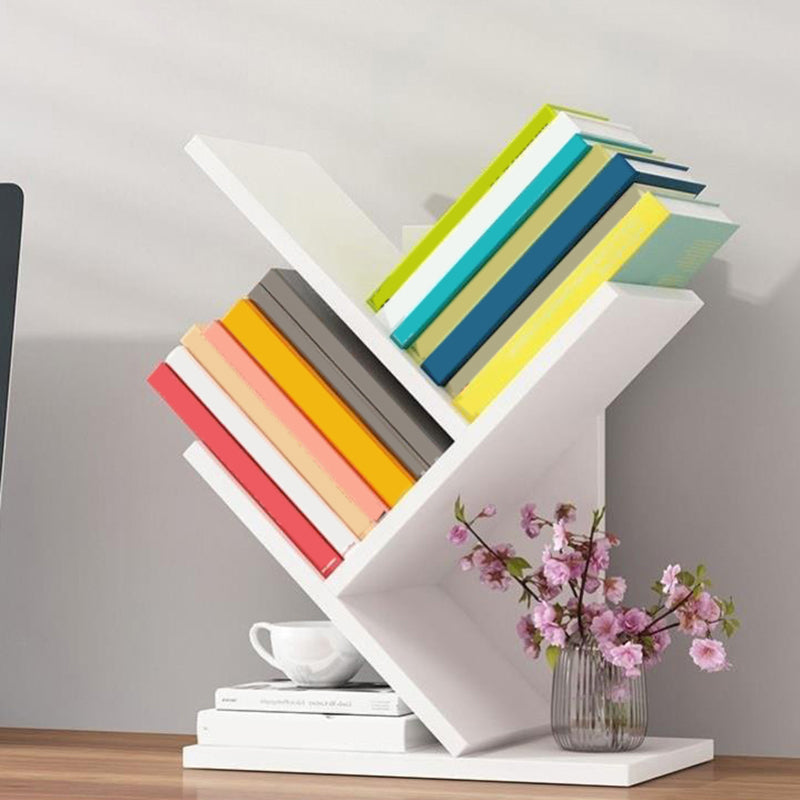 Closed Back Contemporary Style Bookshelf Wood Bookcase for Home