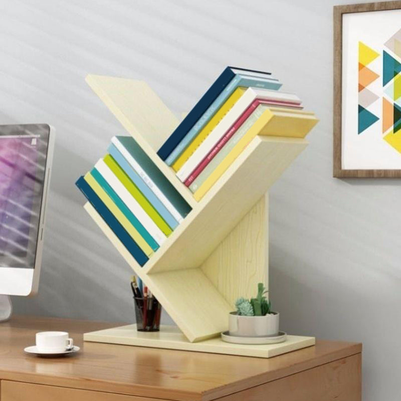 Closed Back Contemporary Style Bookshelf Wood Bookcase for Home