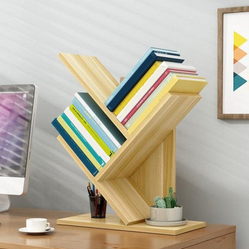 Closed Back Contemporary Style Bookshelf Wood Bookcase for Home