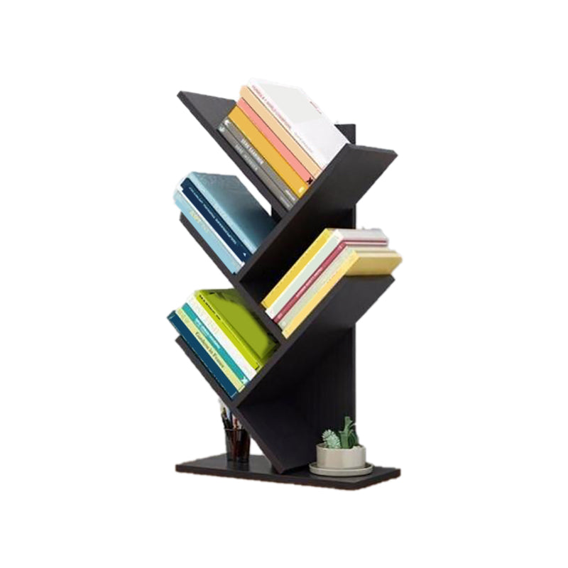 Closed Back Contemporary Style Bookshelf Wood Bookcase for Home