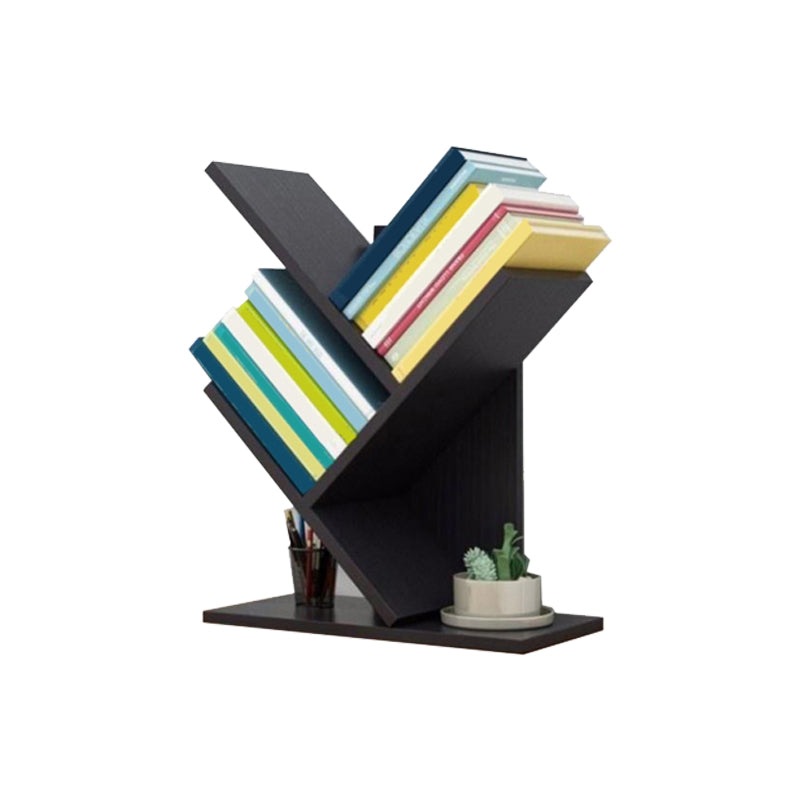 Closed Back Contemporary Style Bookshelf Wood Bookcase for Home