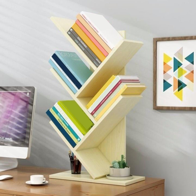 Closed Back Contemporary Style Bookshelf Wood Bookcase for Home