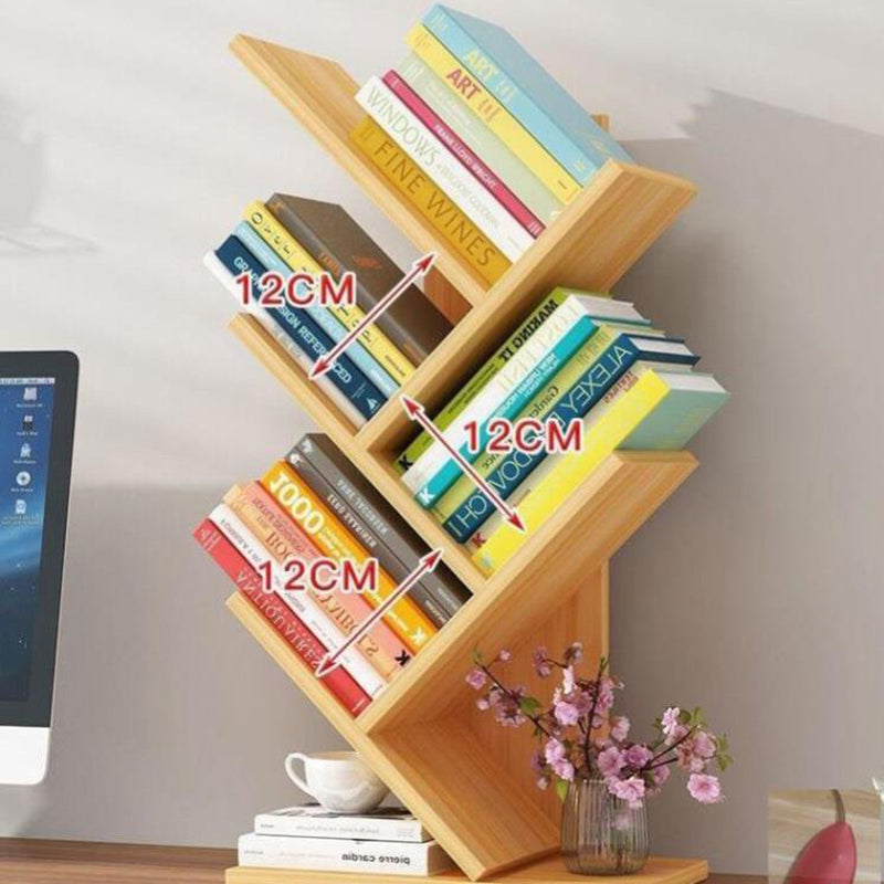 Closed Back Contemporary Style Bookshelf Wood Bookcase for Home