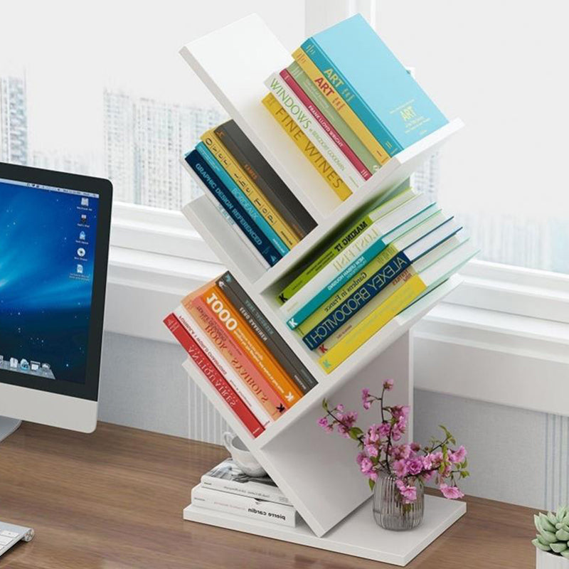 Closed Back Contemporary Style Bookshelf Wood Bookcase for Home