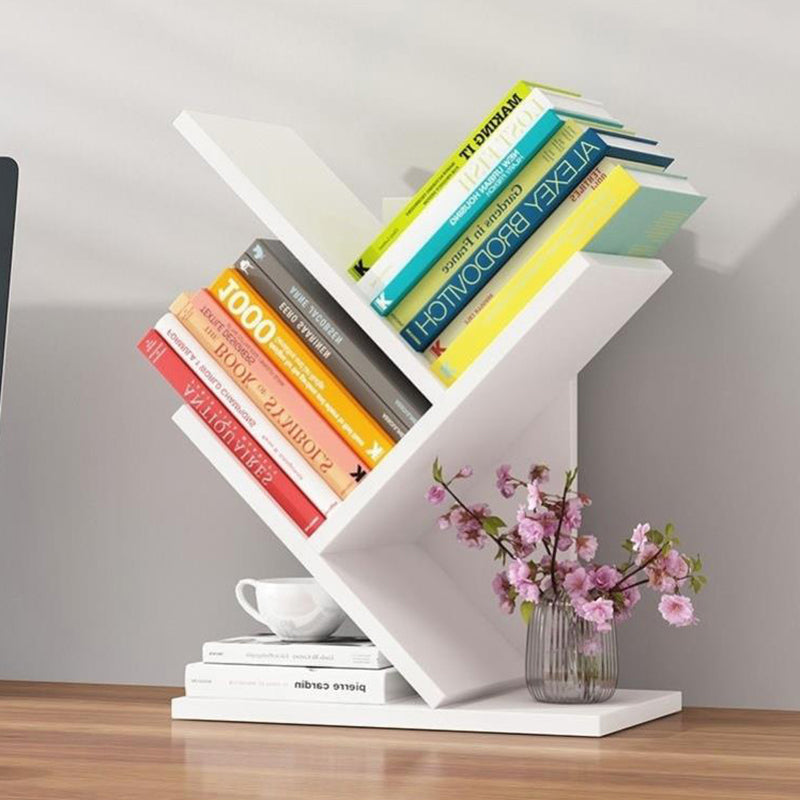 Closed Back Contemporary Style Bookshelf Wood Bookcase for Home