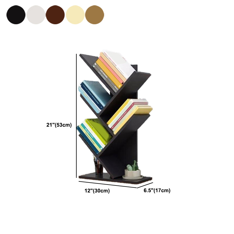 Closed Back Contemporary Style Bookshelf Wood Bookcase for Home