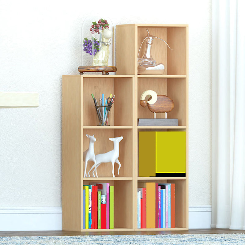 Modern Engineered Wood Bookcase Standard Closed Back Bookshelf
