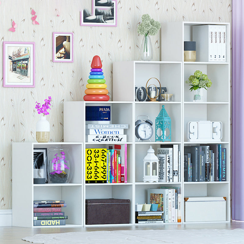 Modern Engineered Wood Bookcase Standard Closed Back Bookshelf