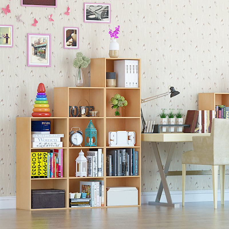 Modern Engineered Wood Bookcase Standard Closed Back Bookshelf