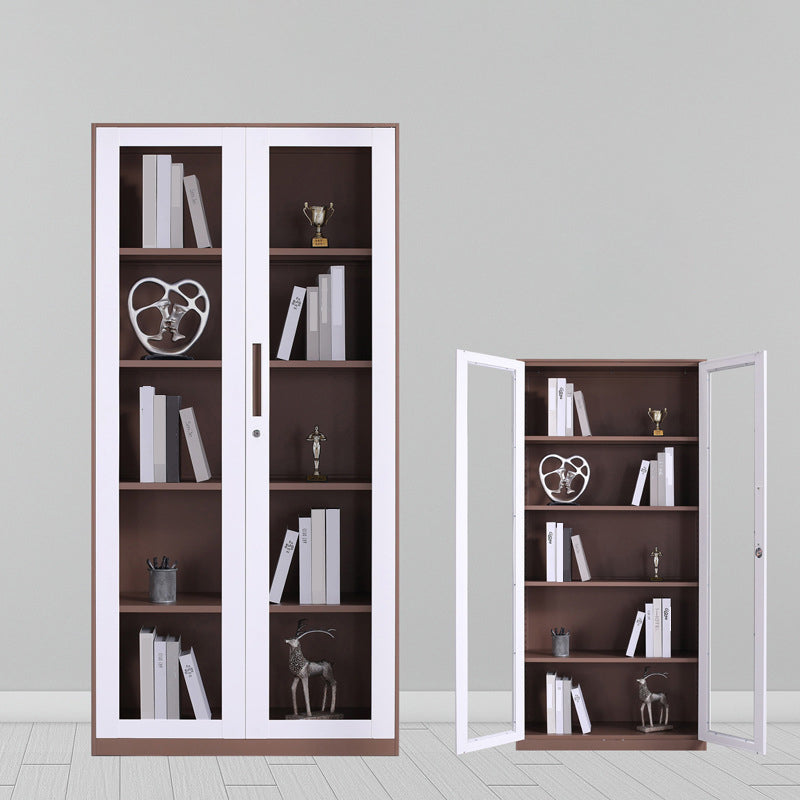 Modern Stainless Steel Bookcase Standard With Doors Shelf for Home Office