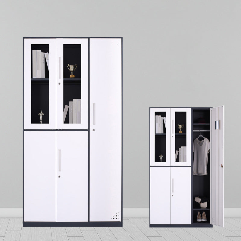 Modern Stainless Steel Bookcase Standard With Doors Shelf for Home Office