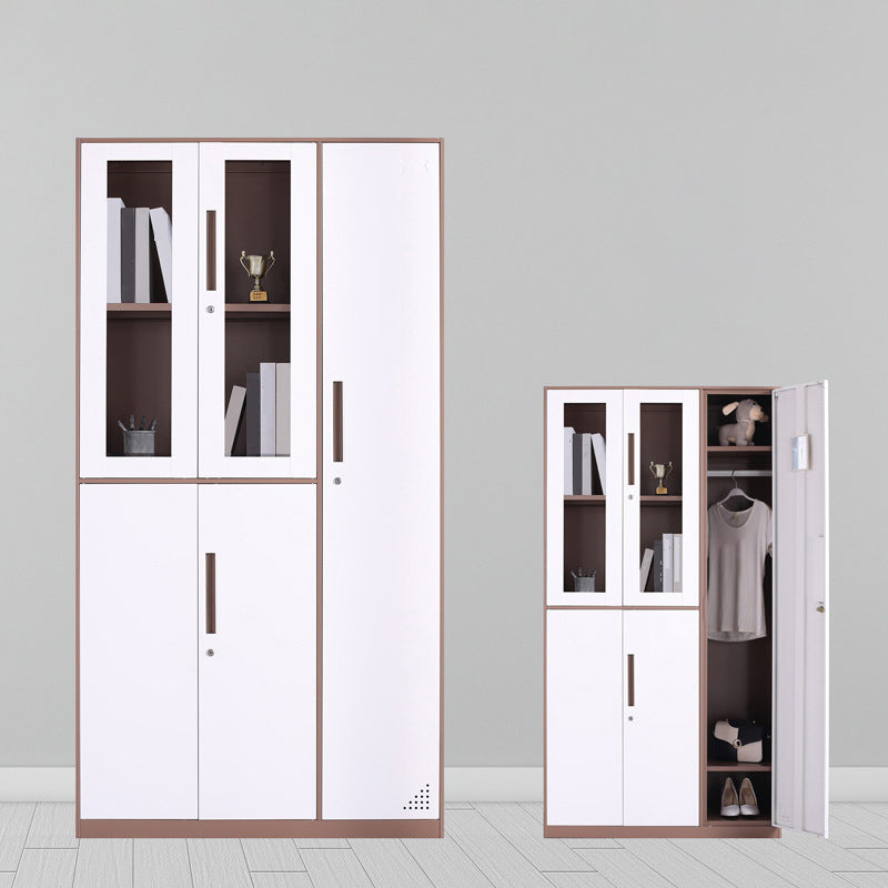 Modern Stainless Steel Bookcase Standard With Doors Shelf for Home Office