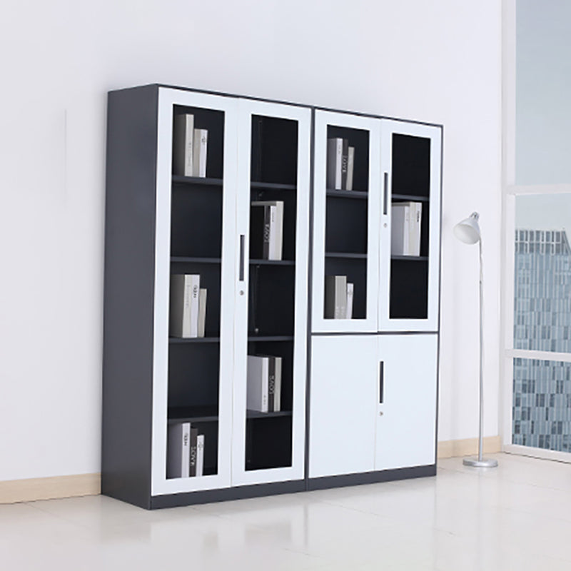 Modern Stainless Steel Bookcase Standard With Doors Shelf for Home Office