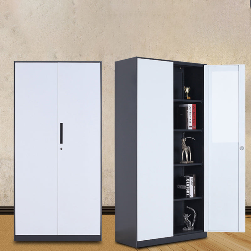 Modern Stainless Steel Bookcase Standard With Doors Shelf for Home Office