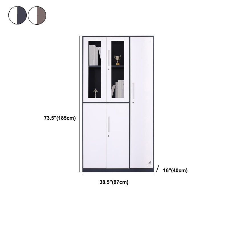 Modern Stainless Steel Bookcase Standard With Doors Shelf for Home Office