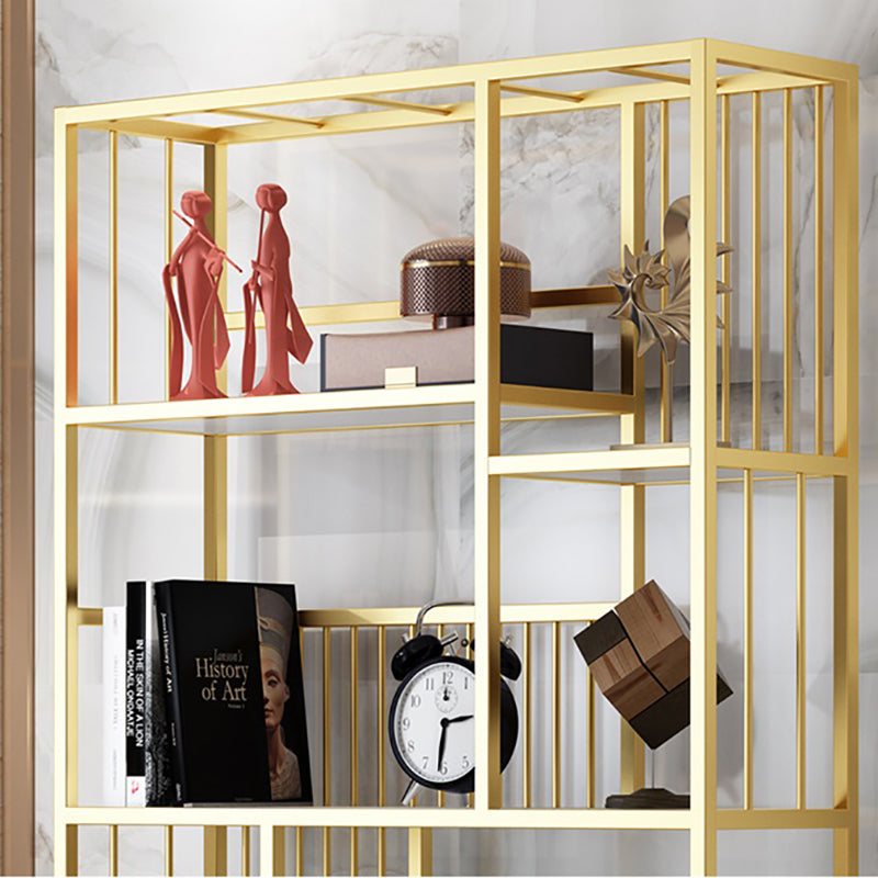 12.2"Wide Standard Bookcase with Multi Shelves in Gold Bookcase for Living Room