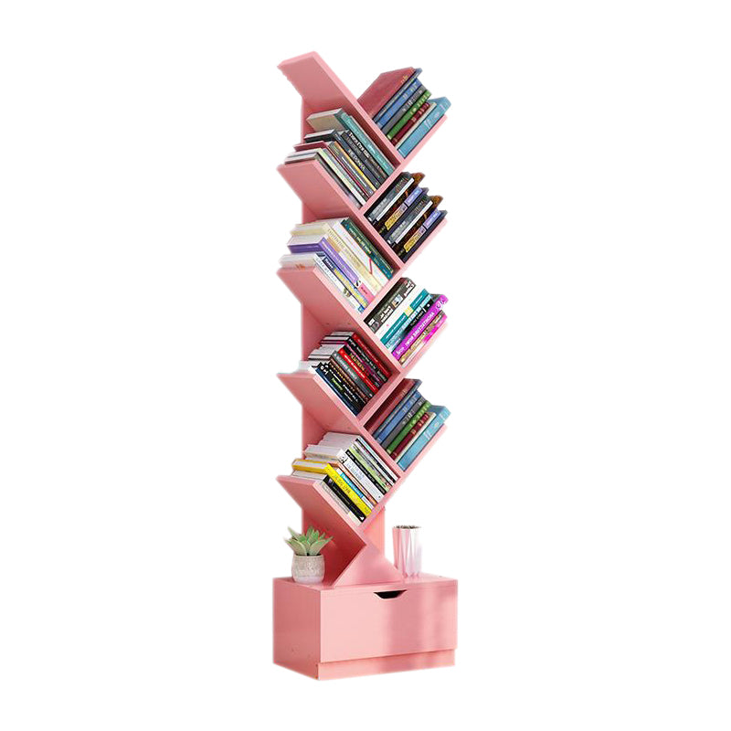Contemporary Style Bookshelf Engineer Wood Closed Back Bookcase for Home