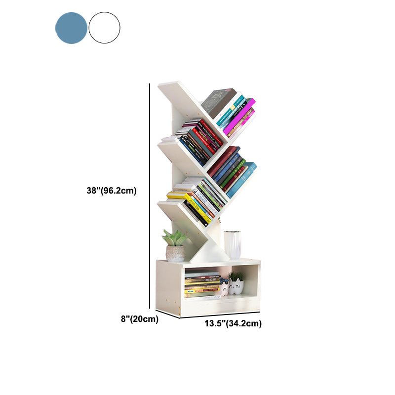 Contemporary Style Bookshelf Engineer Wood Closed Back Bookcase for Home