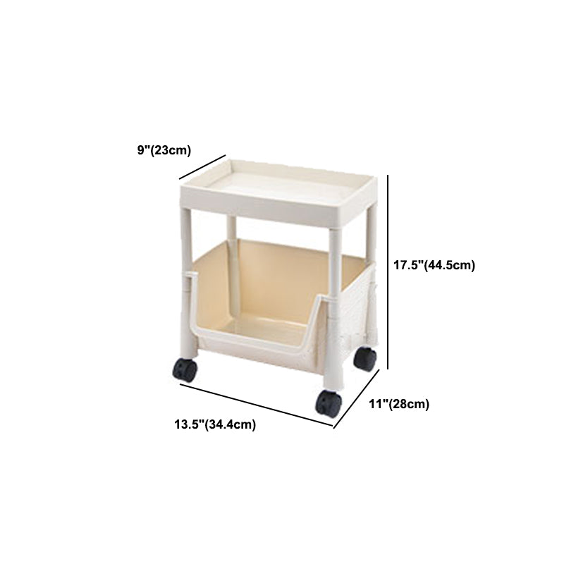 White Contemporary Standard Adjustable with Wheels Plastic Bookshelf for Home