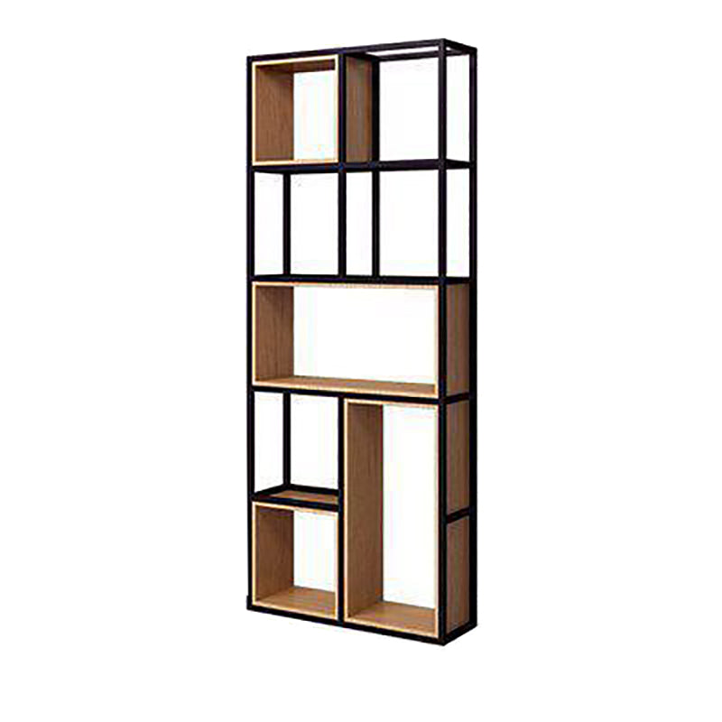 9.8" W Contemporary Geometric Bookshelf Open Back Metal Bookcase