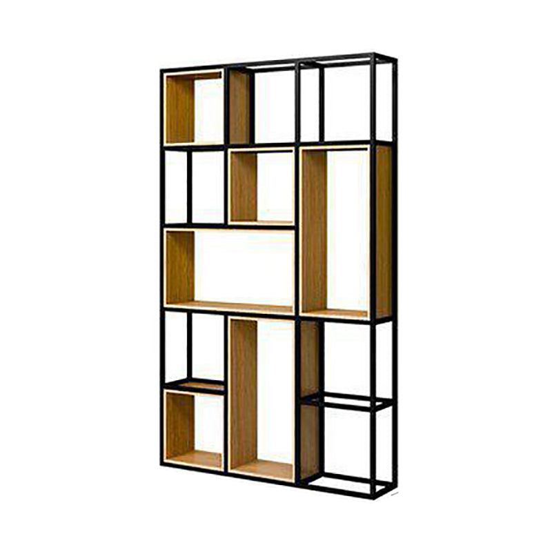 9.8" W Contemporary Geometric Bookshelf Open Back Metal Bookcase