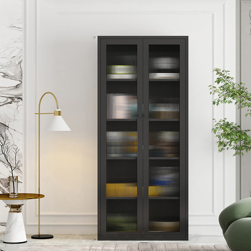 Modern Metal Bookcase Standard Closed Back Shelf with Rectangular Shelves