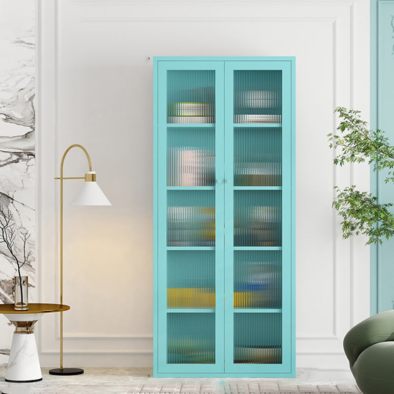 Modern Metal Bookcase Standard Closed Back Shelf with Rectangular Shelves