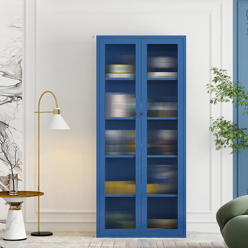 Modern Metal Bookcase Standard Closed Back Shelf with Rectangular Shelves