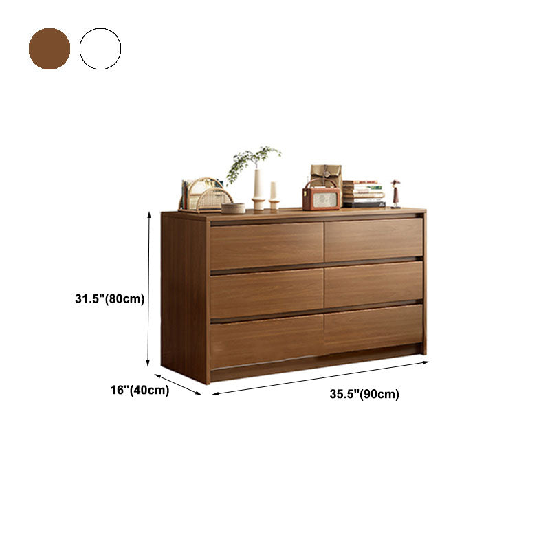 16" D Storage Chest Modern Wood Storage Chest in White and Brown