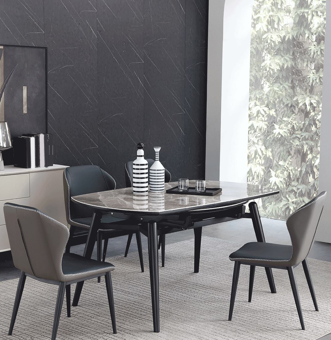 Modern Gray Sintered Stone Dining Table Set 1/4/5/7 Pieces Dining Set for Home Use