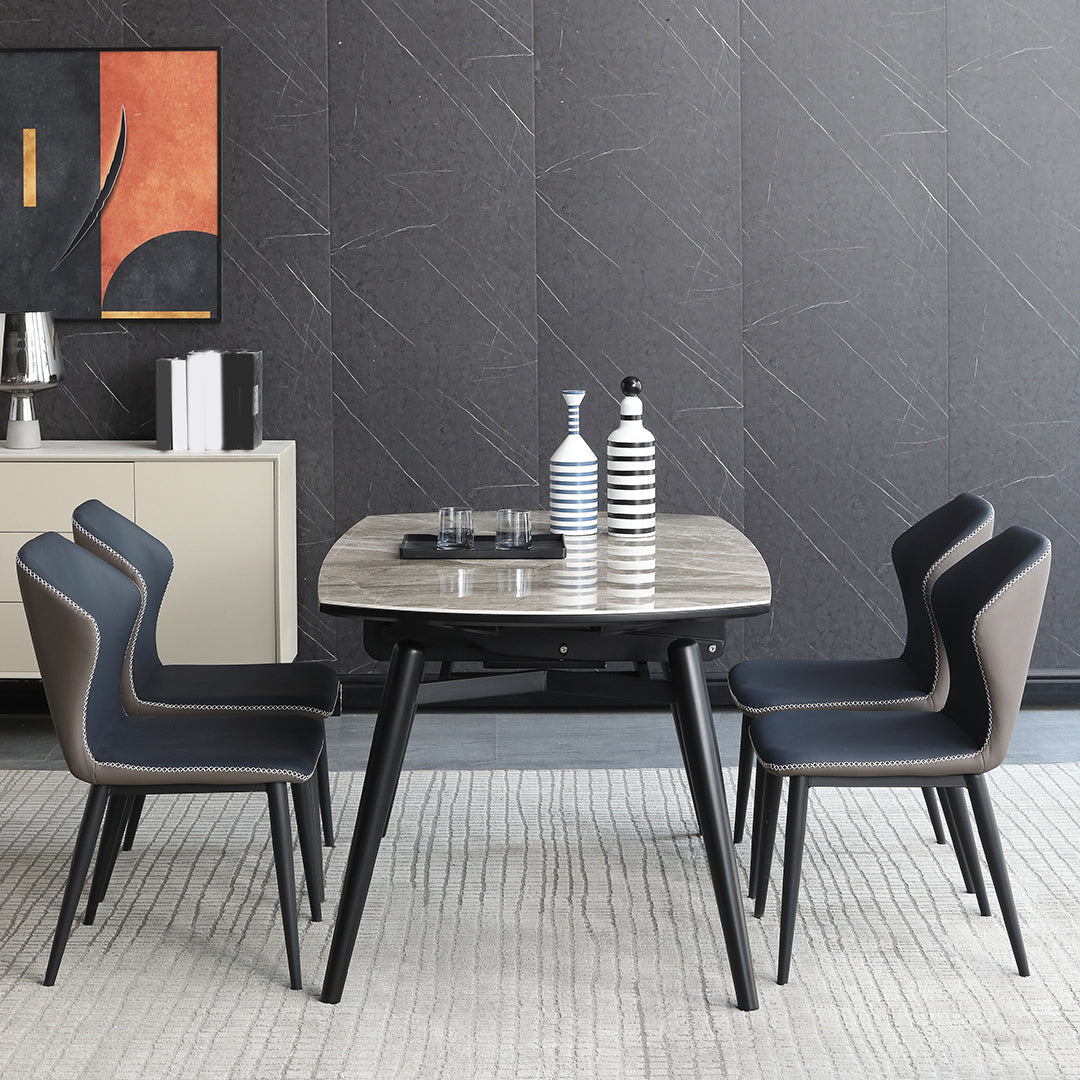 Modern Gray Sintered Stone Dining Table Set 1/4/5/7 Pieces Dining Set for Home Use