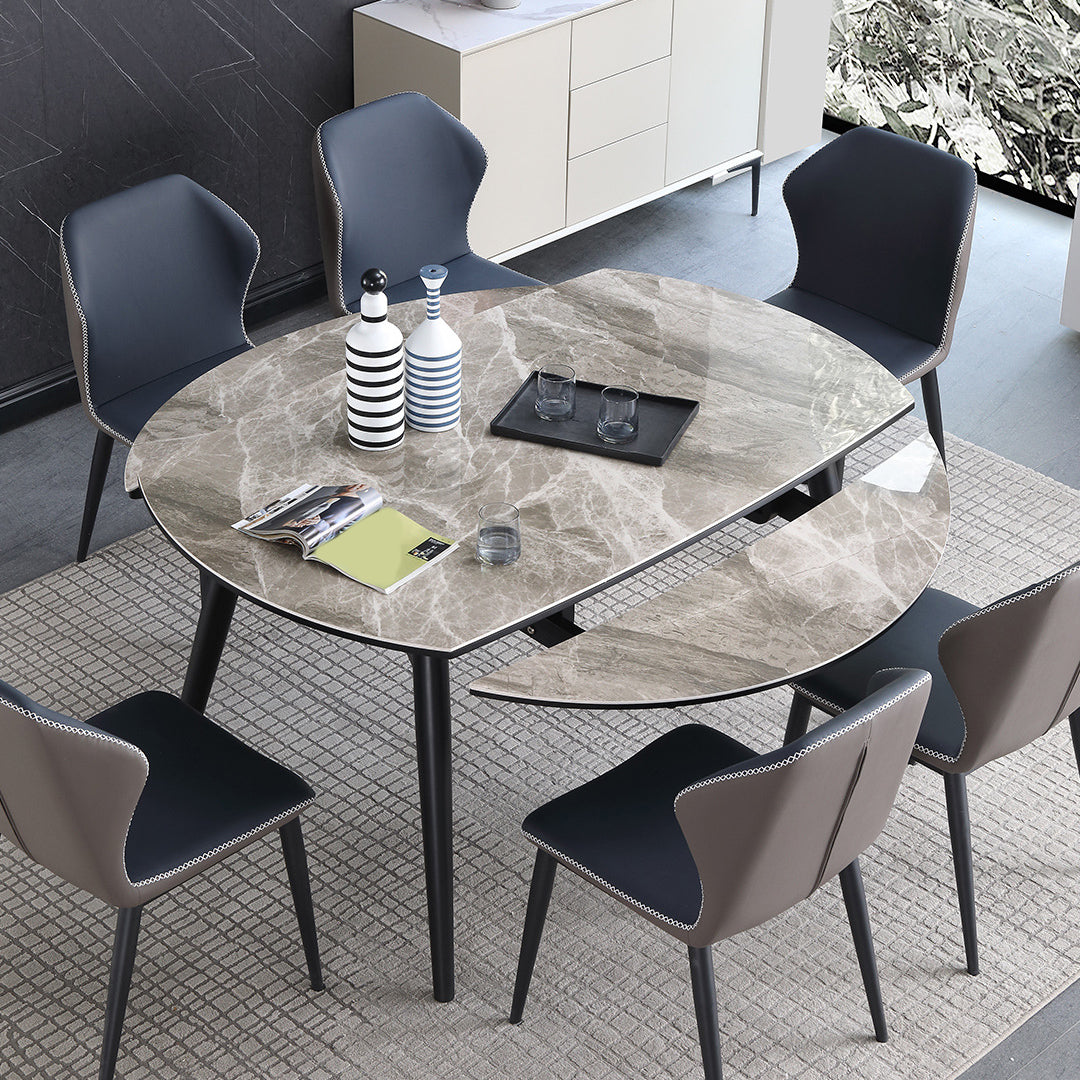 Modern Gray Sintered Stone Dining Table Set 1/4/5/7 Pieces Dining Set for Home Use