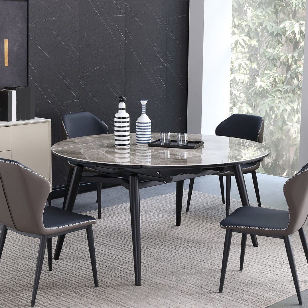 Modern Gray Sintered Stone Dining Table Set 1/4/5/7 Pieces Dining Set for Home Use