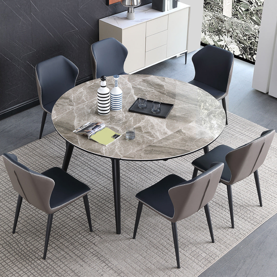 Modern Gray Sintered Stone Dining Table Set 1/4/5/7 Pieces Dining Set for Home Use