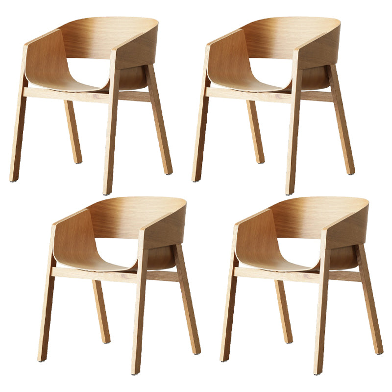 Traditional Wood Dining Arm Chairs Open Back Dining Side Chair for Restaurant Use